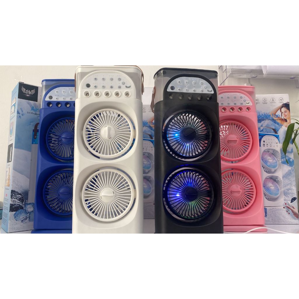 Ventilador Refrigerador Umidificador De Ar 3 em 1 Para Casa e Escritório Com Led RGB e Controle Remoto Lançamento