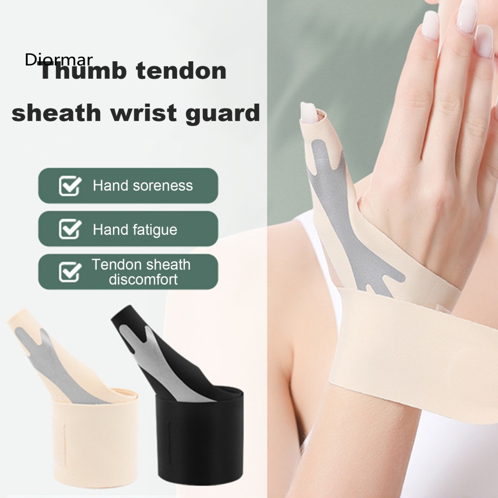 Joint Stabilizing Wrist Guard Thumb Brace with Fastener Tape – Ultra-thin Breathable Elastic Compression Sleeve for Su
