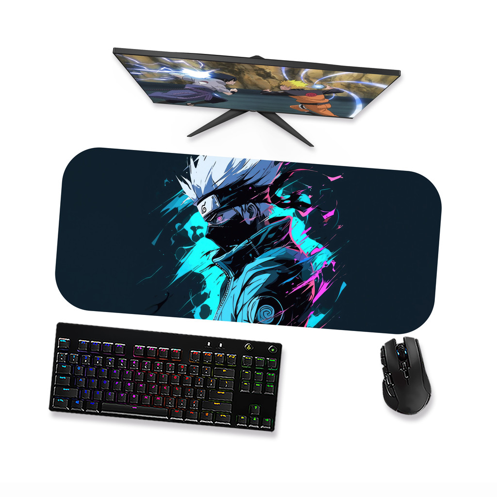 Mouse pad Kakashi Hatake  Gamer Grande 90x40 70x30 Speed Antiderrapante Borda Costurada OP6
