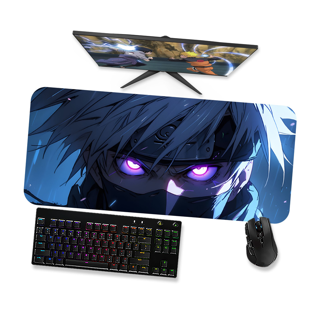 Mouse pad Kakashi Hatake  Gamer Grande 90x40 70x30 Speed Antiderrapante Borda Costurada OP5