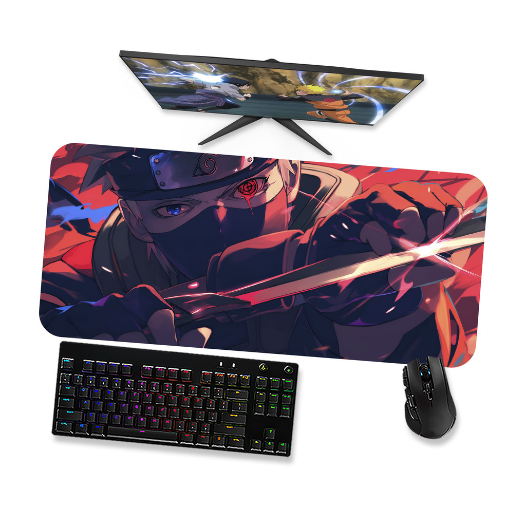 Mouse pad Kakashi Hatake  Gamer Grande 90x40 70x30 Speed Antiderrapante Borda Costurada OP2