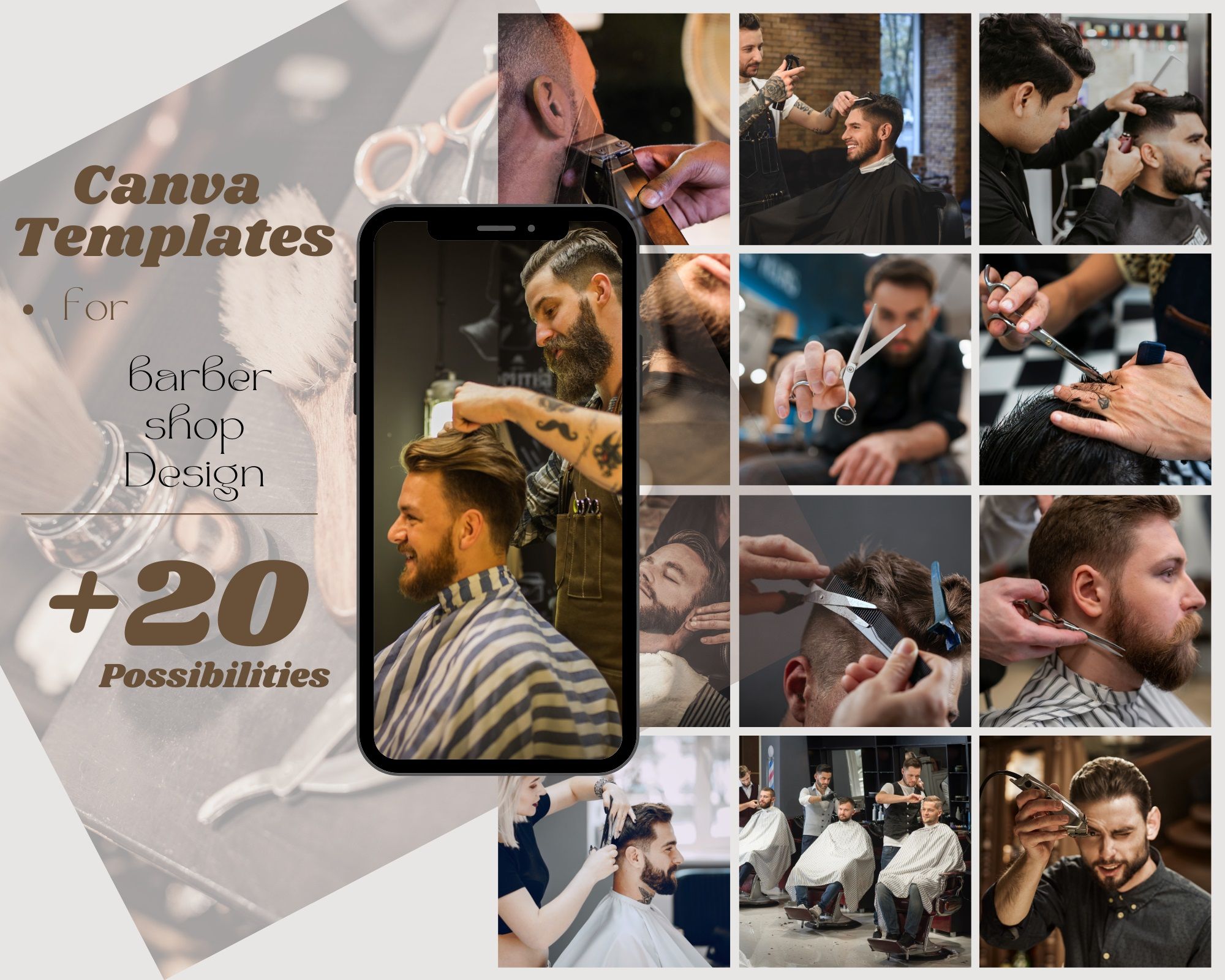 Canva Template barber shop +20 possibilities
