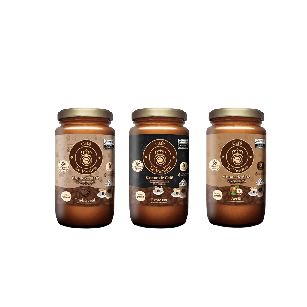 Kit Creme de Café com Tradicional+ Espresso+ Avelã -Café Le Verdon