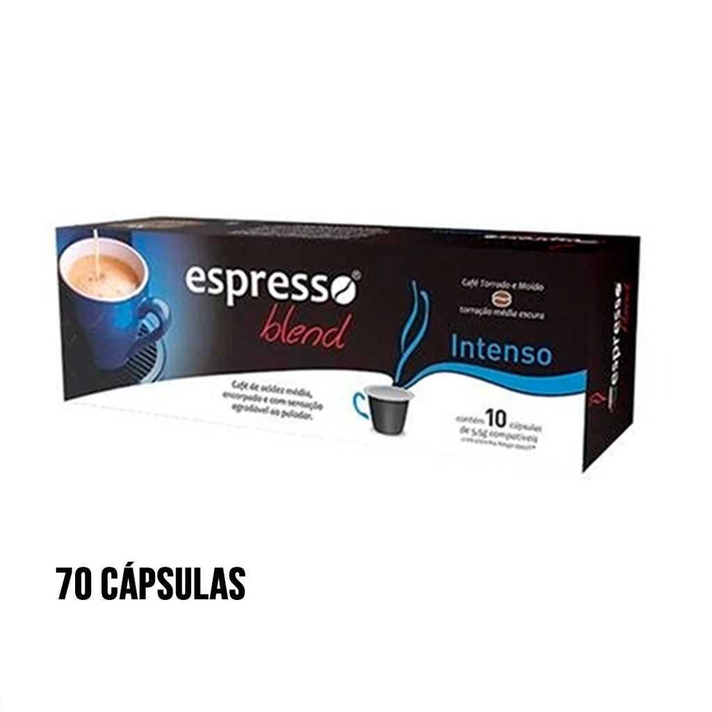 70 cápsulas de café espresso sabor Intenso Espresso Blend compatível Nespresso
