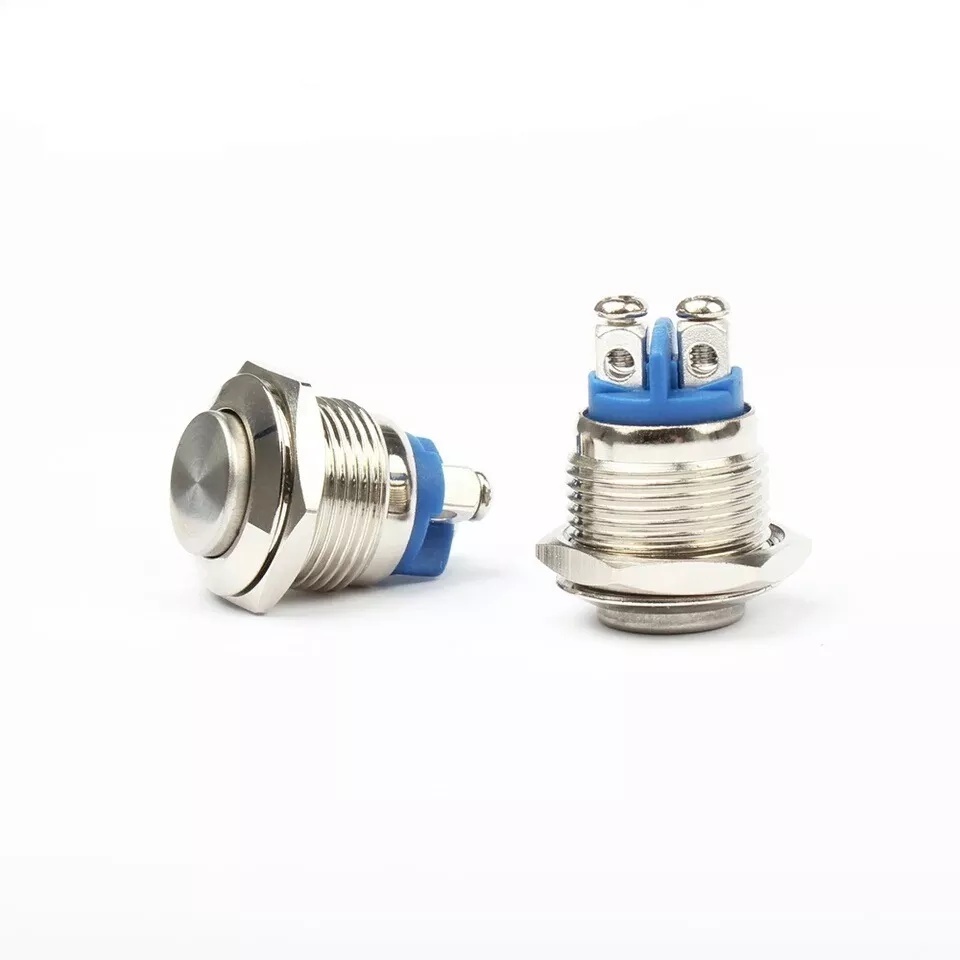 Botão Pulso Momentâneo High Head 16mm Inox Push Button Industrial 1NA IP67 5A