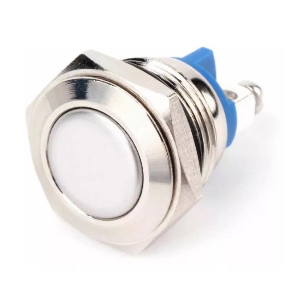 Botão Push Button Inox Alta Qualidade Momentâneo Start Pulso A Prova D'agua Antivandalismo 16mm