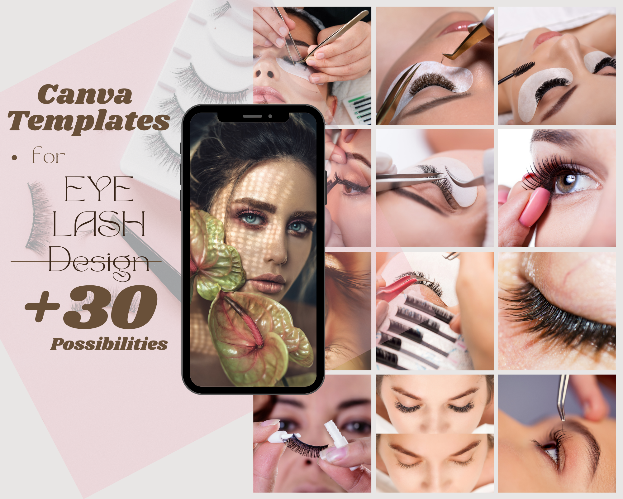 Canva Template Eyelash design +30 possibilities