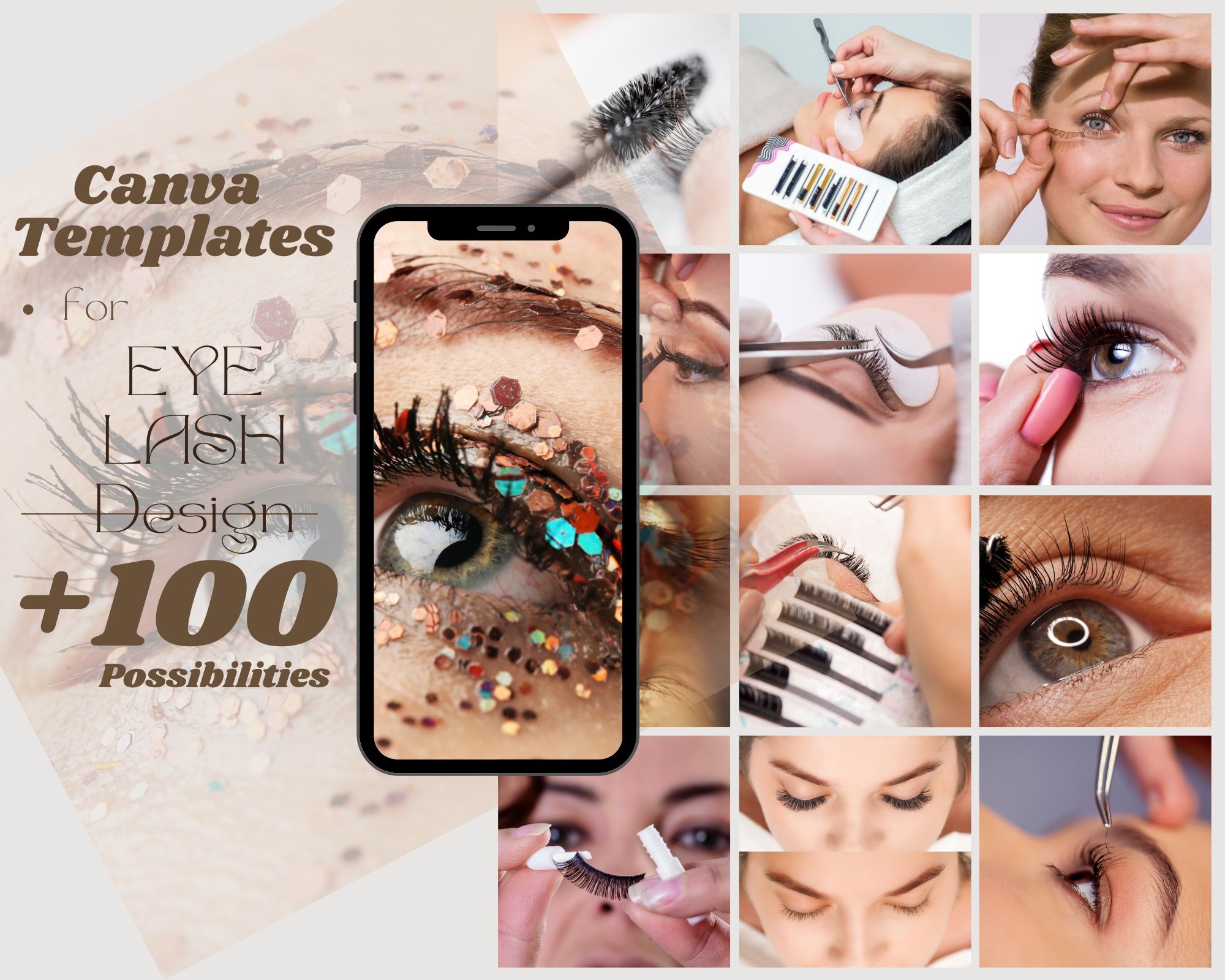 Canva Template Eyelash design +100 possibilities