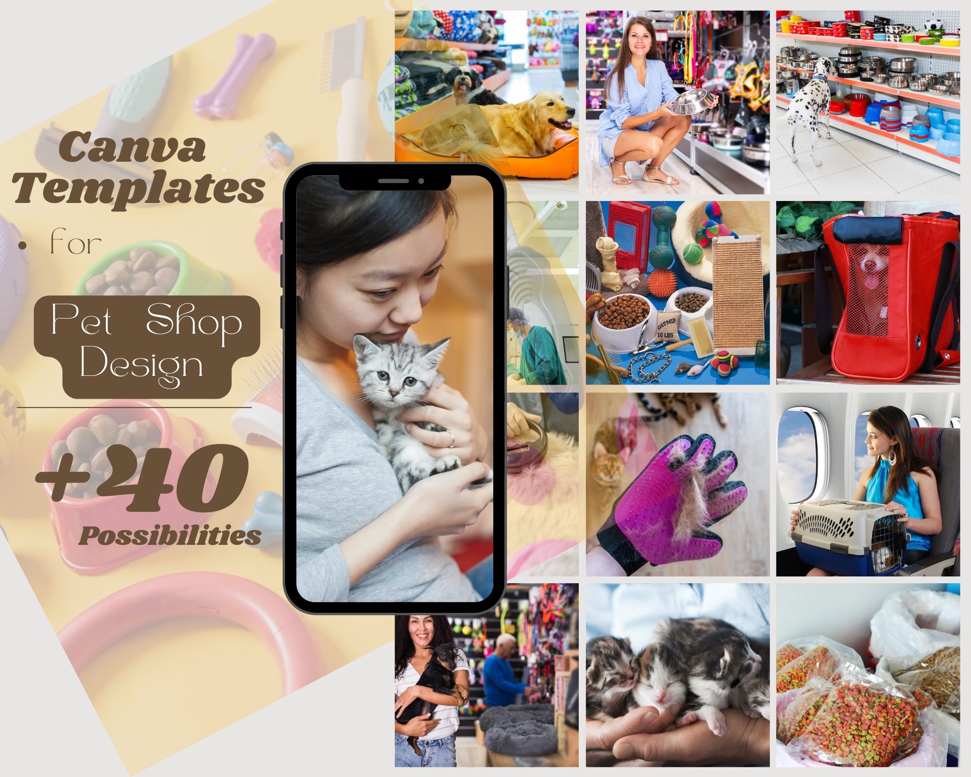Canva Template pet shop +40 possibilities