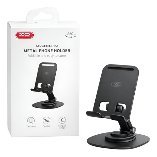 Suporte Celular Metal Mesa 360° Giratório Dobrável Premium