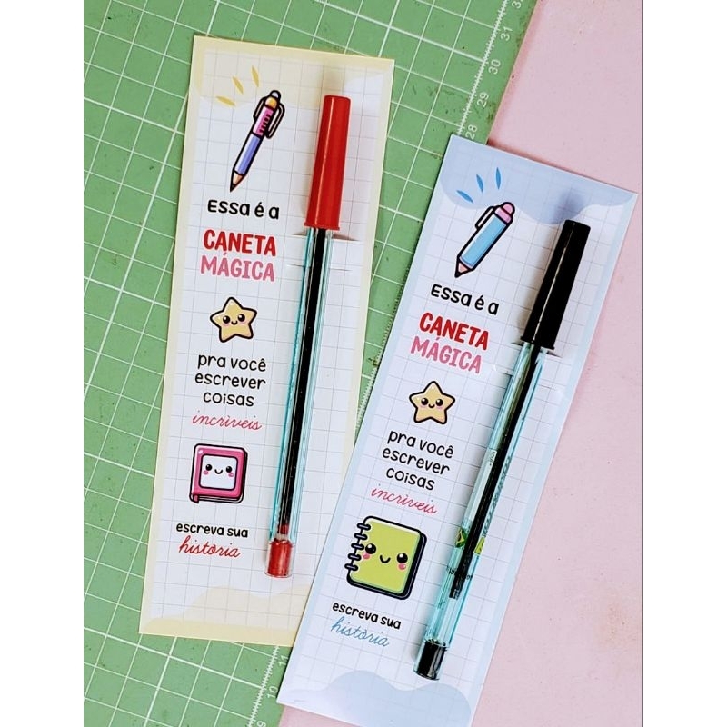 Caneta com Card Personalizado / Mimo / Escola / Curso / Empresa / Volta as Aulas / Eventos Pedagógicos / Aniversários