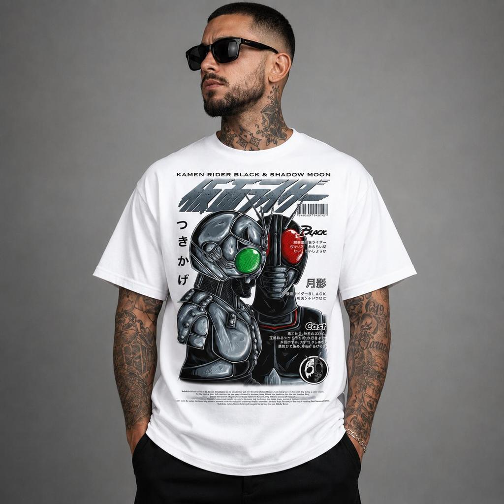 Camiseta Kamen Rider Black & Shadow Moon  Estampa Premium Vintage Anime