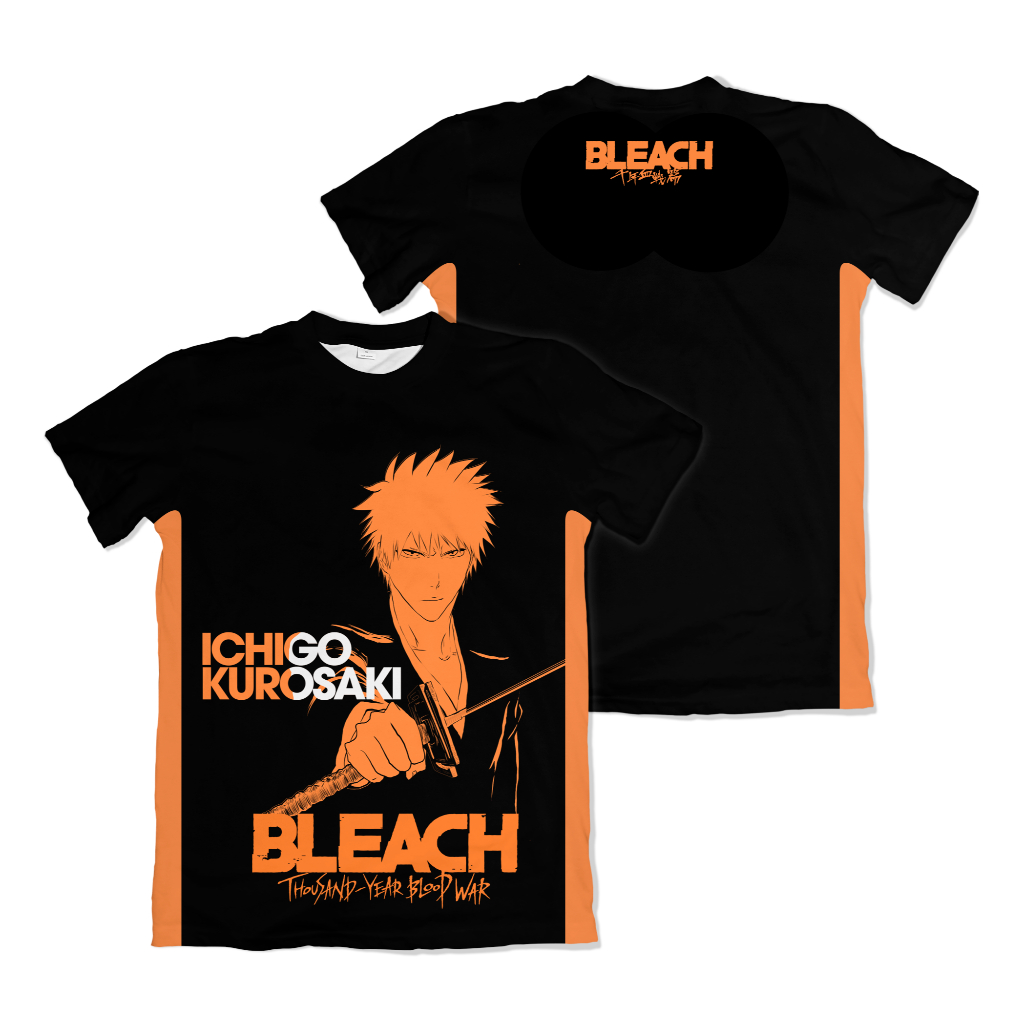 Camiseta Premium Ichigo Kurosaki Orange Black Anime Bleach