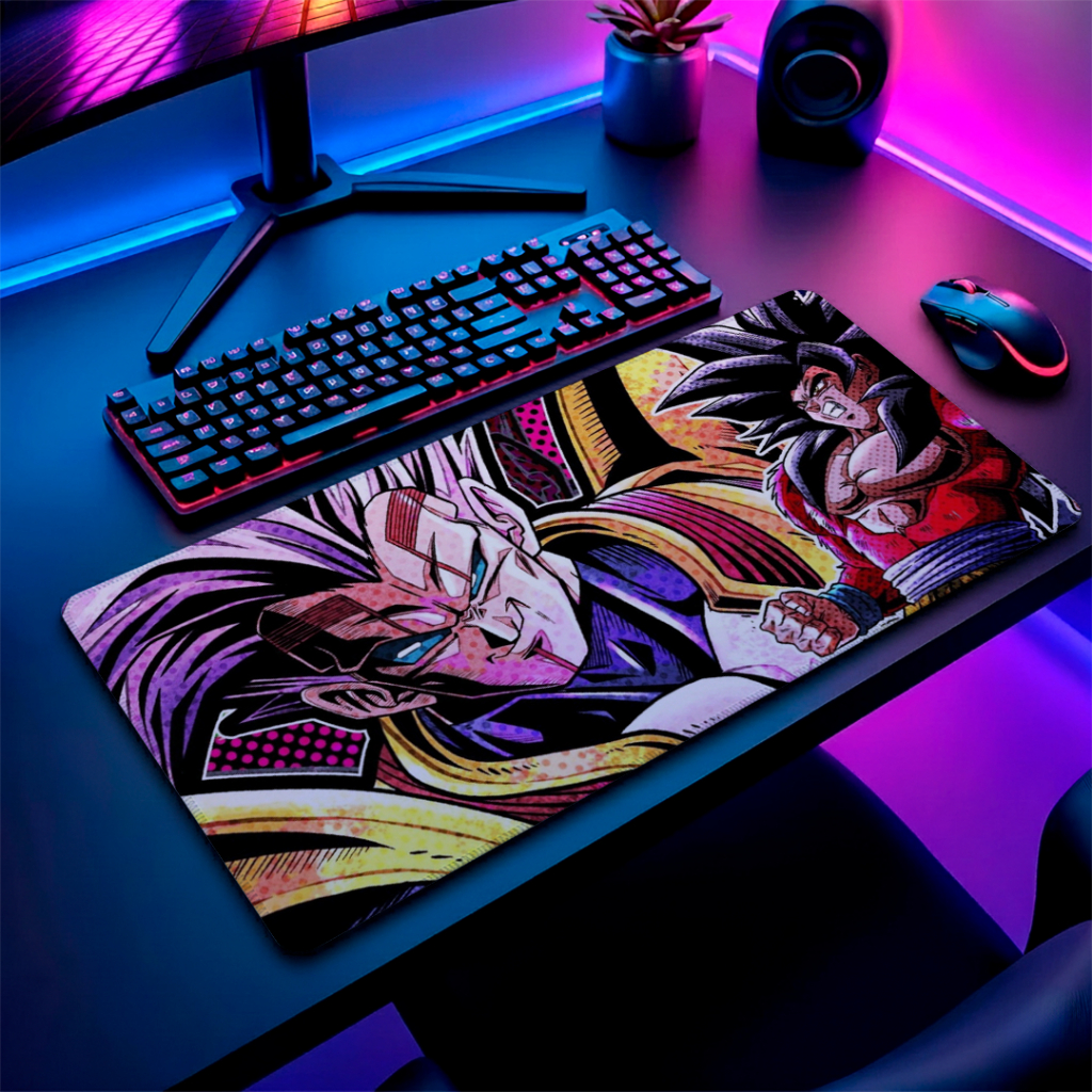 Mouse Pad Gamer Gigante Tecido DBZ Speed Borda Led 13 Cores RGB Forte Prova Água Original