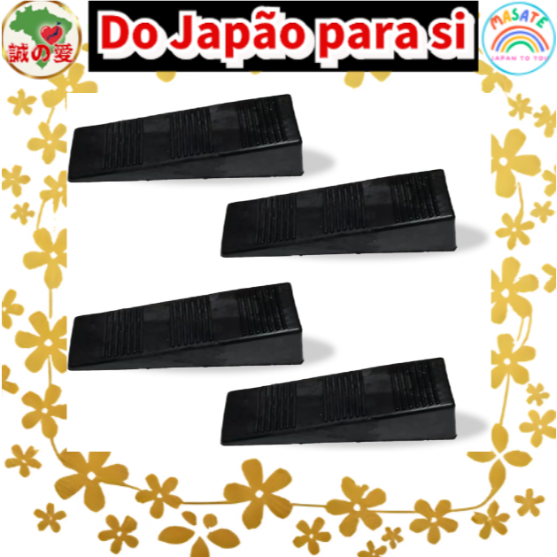 Mon amulette Rubber Door Stopper with Hanging Hook, Heavy Duty Non-Slip Wedge, Set of 4 【Do Japão para você】