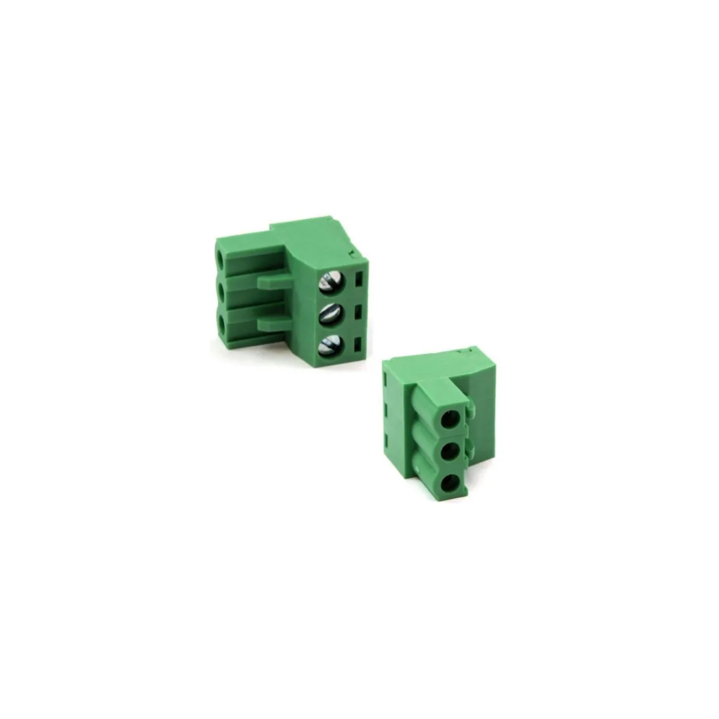 Conector Borne KF2EDGK 3 Vias Passo 5.08mm 90 Graus Marca Keffa Terminal Plugue PCB