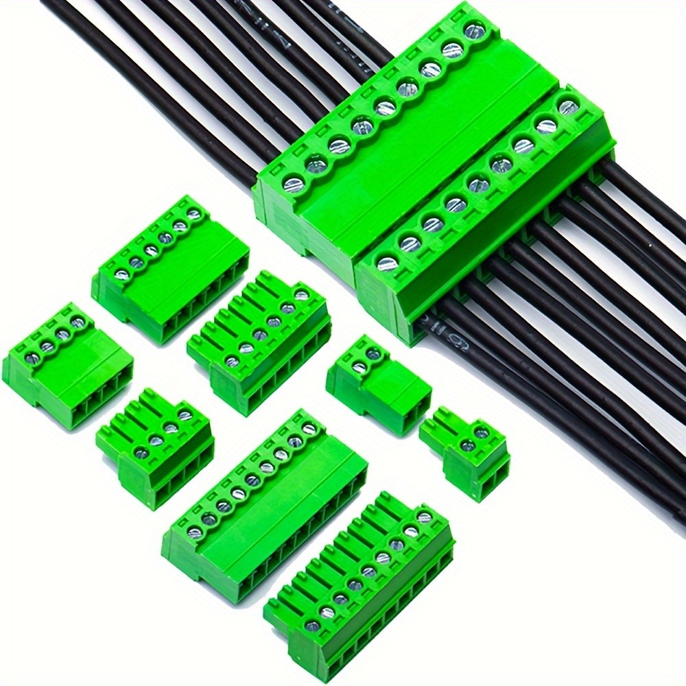 Conector De Bloco Terminal De Parafuso Conectável , PCB Verde , Fio Plug-in Macho Fêmea Para Fiação De Placa De Circuito