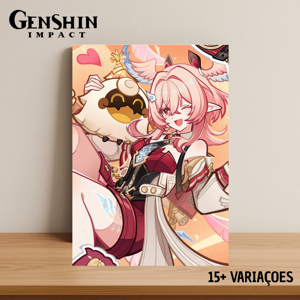 Placa Decorativa Linnea Genshin Impact – Quadro MDF 20x28 Premium