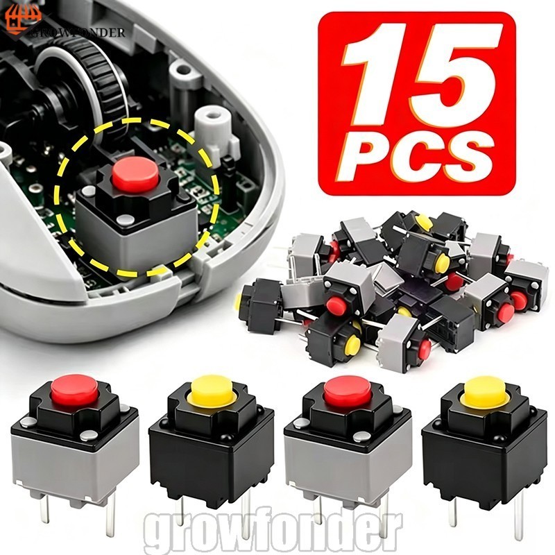 [Fasty] 15-5Pcs Mouse Square Micro Switch Button-Tact DPI Key-Substituível , Universal-Mute-Conector Do Adaptador Recept