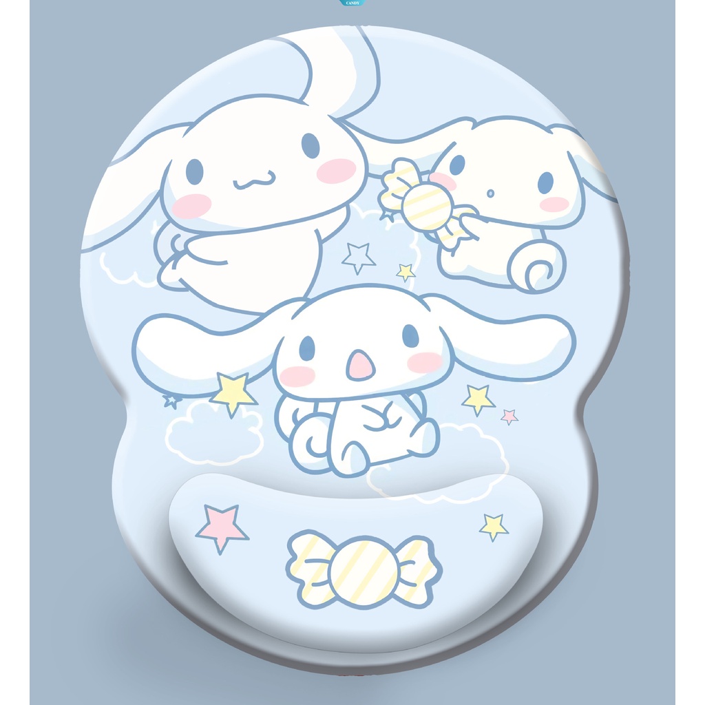 Desenho Animado Cinnamoroll Sanrio Mouse Pad Protetor De Pulso De Rato Cute 3D Silicone Descanso Mão Gloomy Bear Anti Slip [CAN]