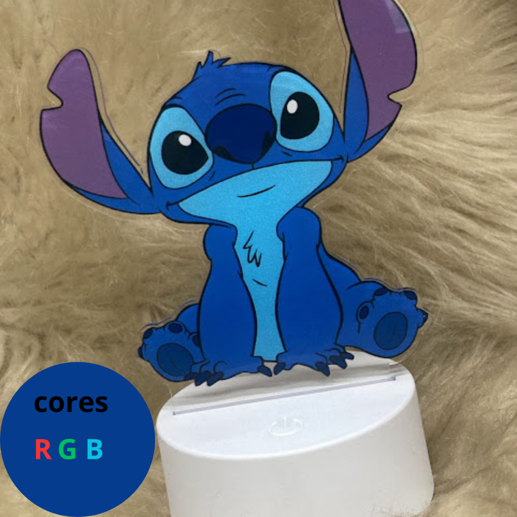 Luminária Decorativa Stitch com Luz RGB – Praticidade e Encanto em um Só Produto