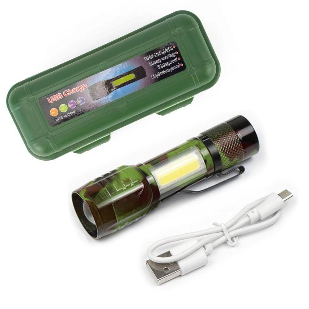 LANTERNA LED TÁTICA RECARREGÁVEL SABRE ZOOM SOS 3 EM 1 TRILHA USB MINI BOLSO MILITAR MULTIUSO POTENTE