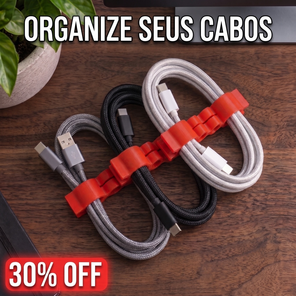 Kit Organizador de Cabos Prendedor Enrolador de Fios Carregador, USB, Mouse e Mesa Organização Armazenar Transportar