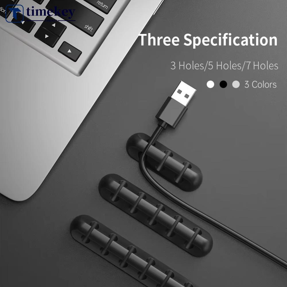 TIMEKEY Organizador De Cabo De Silicone , Clipes Autoadesivos De Gerenciamento De Fio , Enrolador USB Para Mouse , Tecla