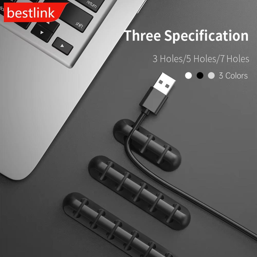 BESTLINK Organizador De Cabo De Silicone , Clipes Autoadesivos De Gerenciamento De Fio , Enrolador USB Para Mouse , Tecl