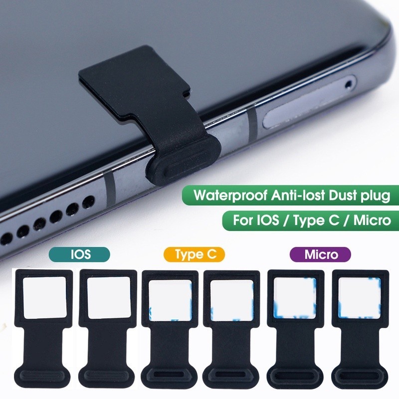 Protetor De Silicone Para IOS/Tipo C À Prova De Perda De Carregamento Porta Plugue Poeira /