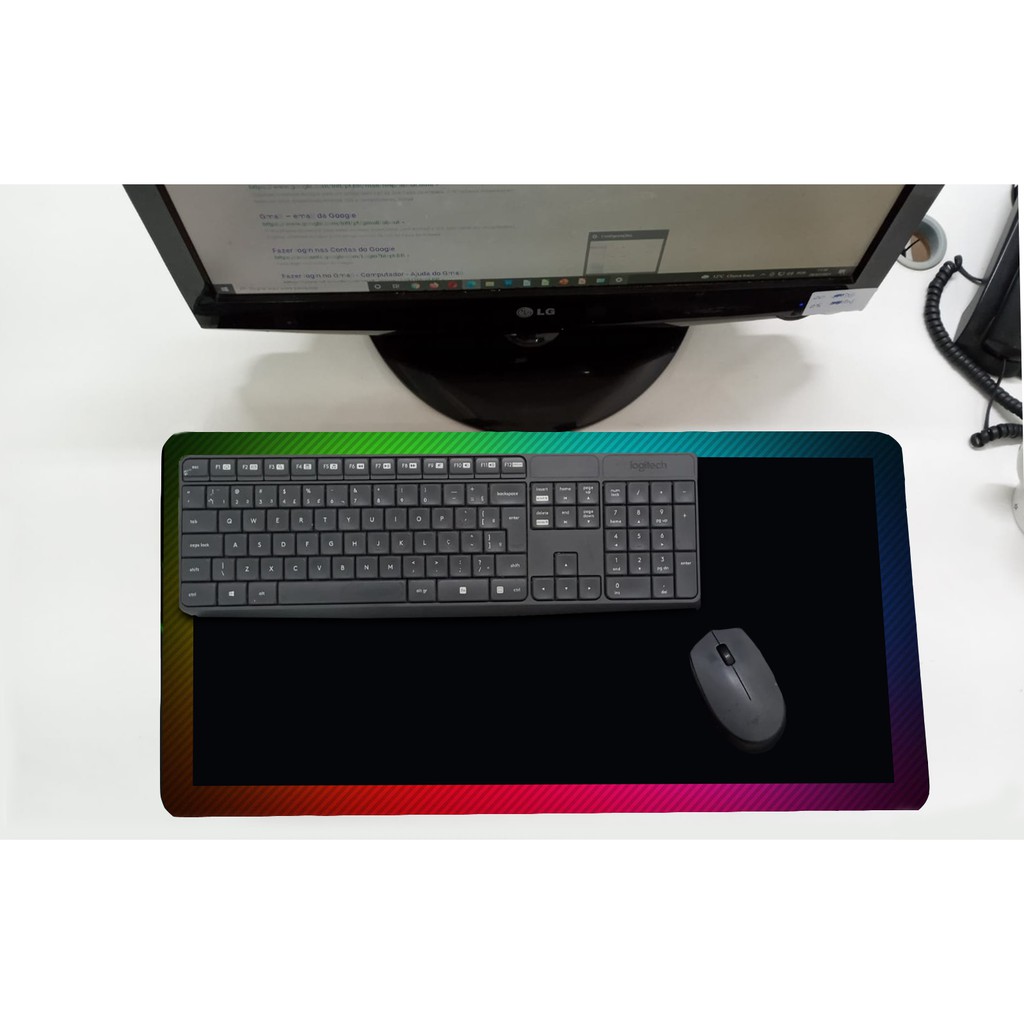 Mouse Pad /Desk Pad  Gamer Grande  30x70cm - Linha Office RGB