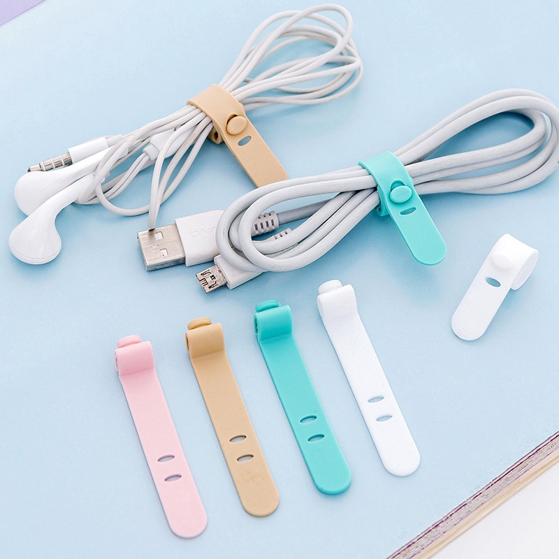 1 Pçs Fivela de Silicone para Amarrar/Organizar Cabo de Dados/ Carregador/ Fone de Ouvido