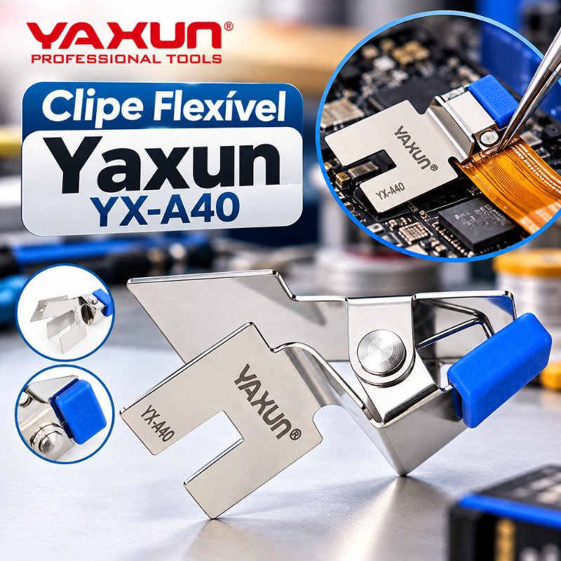 Clipe Flexível Yaxun YX-A40 Com Almofada De silicone Antiderrapante , Suporte De Cabo Dedicado Para Manutenção De PCB De