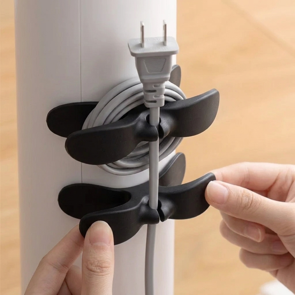 Clipes Organizador De Fios Cabos Silicone Suporte Adesivo Fixador Para Mesa PC TV Home Office Gestão Eficiente Premium