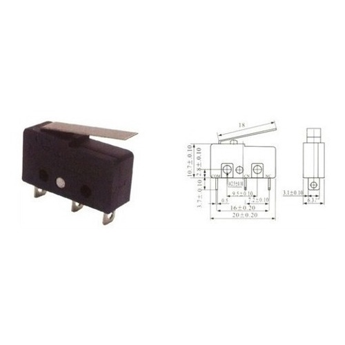 50 Peças - Chave Micro Switch Kw11-3z C/haste 18mm  3t 5a