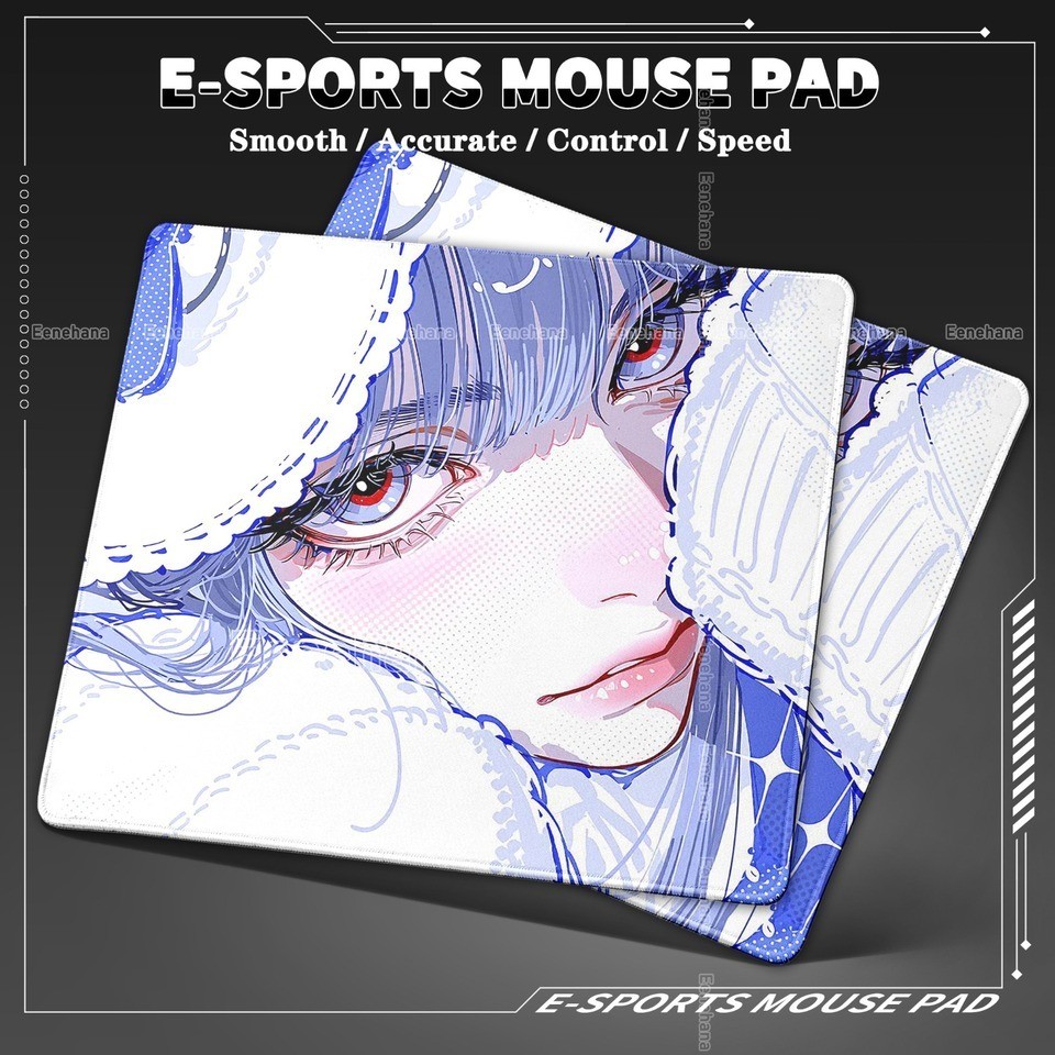 Bonito Desenhado À Mão Anime Menina PC Gaming Mouse Pad 45x40cm Controle E-sports Acessórios Prova Dwaterproof Água Anti