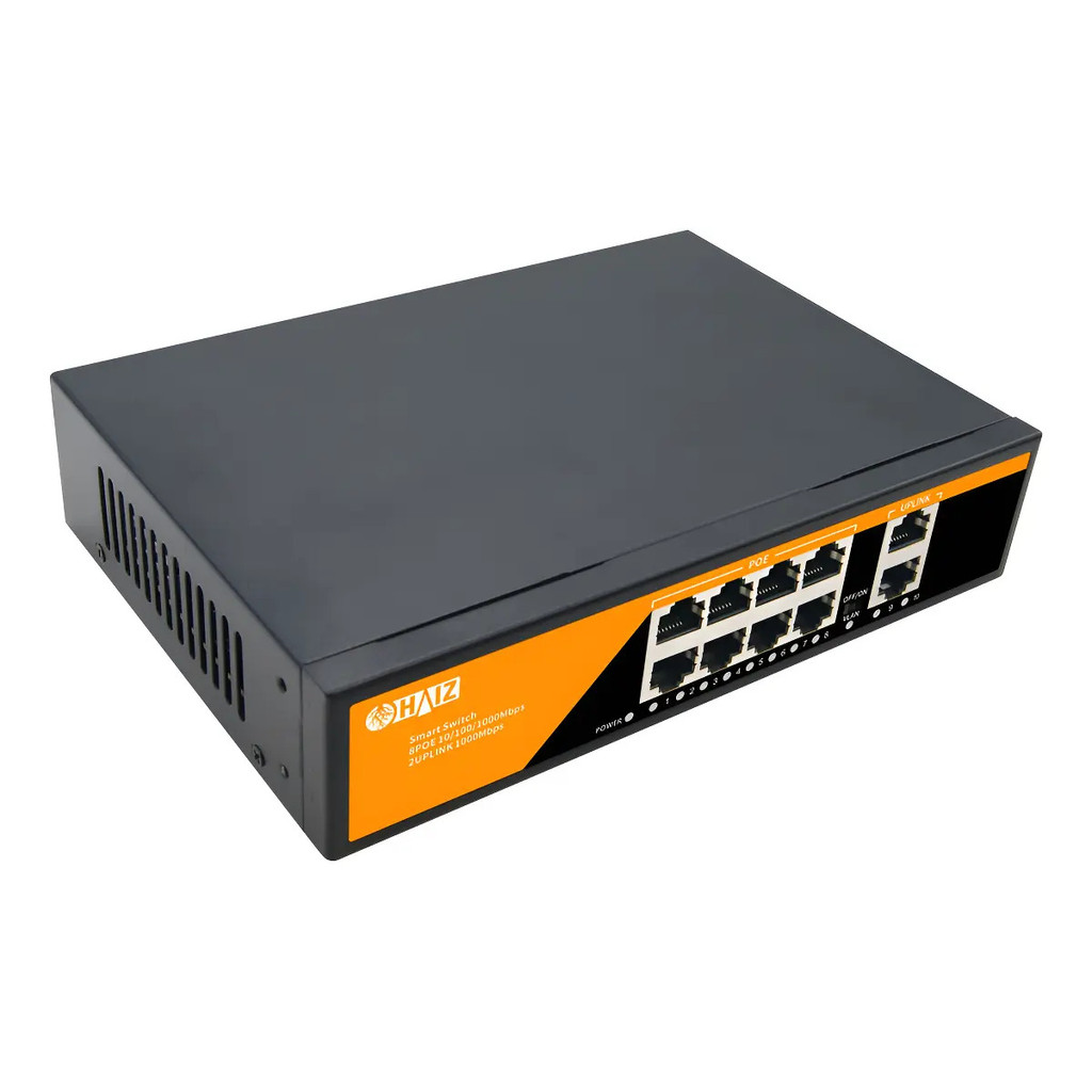 Switch Poe Haiz Com 8 Portas Poe + 2 Portas Up Link