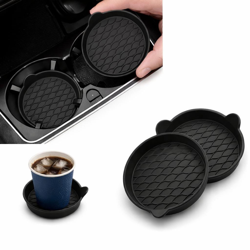 Suporte Porta Copos Silicone Organizador Carro Antiderrapante Kit 2un Universal Suporte Copos Automotivo Preto