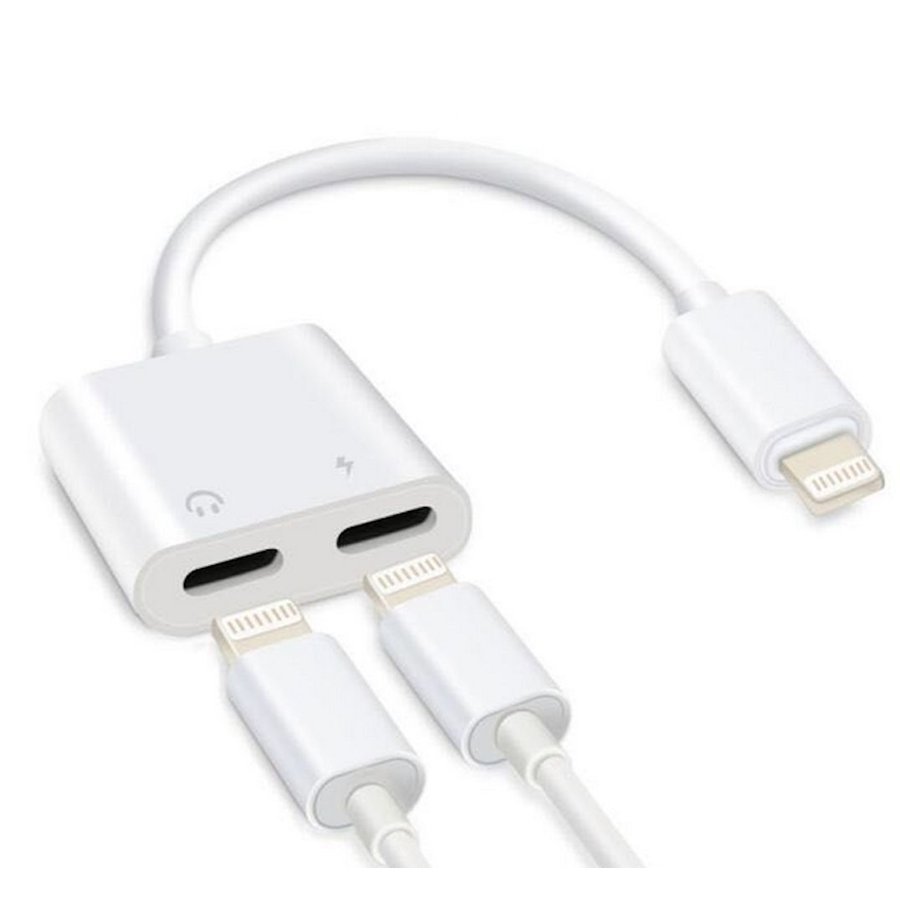 ADAPTADOR OTG COMPATÍVEL COM IPHONE PARA FONE 8 PINOS LIGHTNING + CARREGADOR