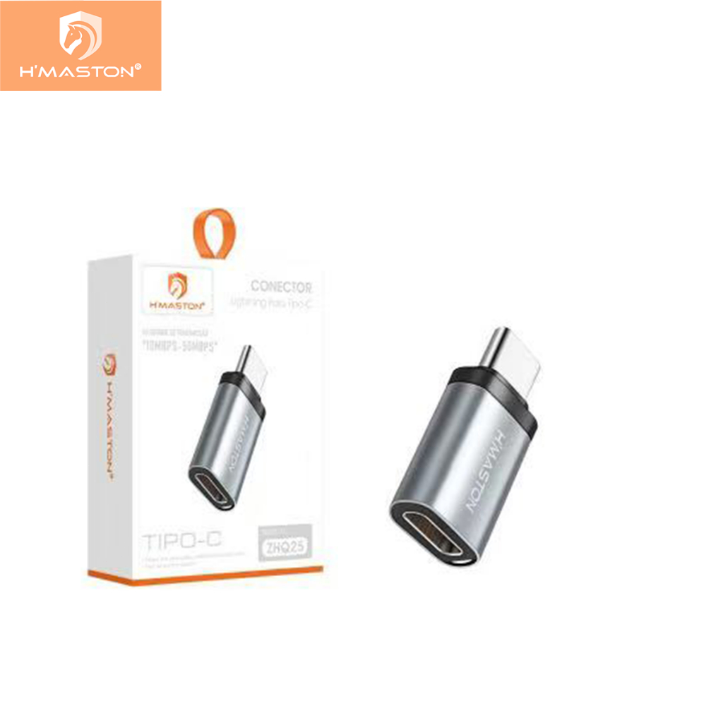 H'maston ZHQ-25/ZHQ-26 Adaptador OTG Para iPhone E Android Saida  Tipo-C para Lightning suporta