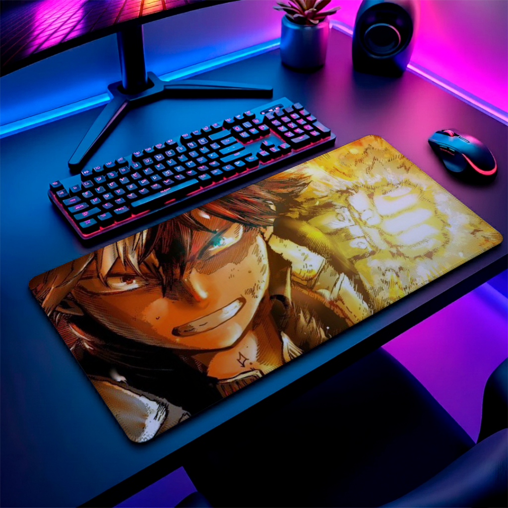 MousePad Speed Gamer Antiderrapante Bordas Costuradas Confortavel Liso Com Estampa De Anime My Hero Academia Todoroki
