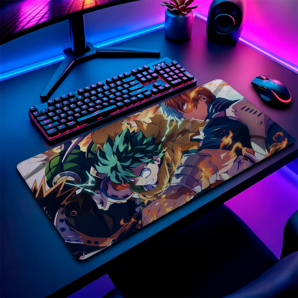 MousePad Speed Gamer Antiderrapante Bordas Costuradas Confortavel Liso Com Estampa De My Hero Academia Varios Tamanhos