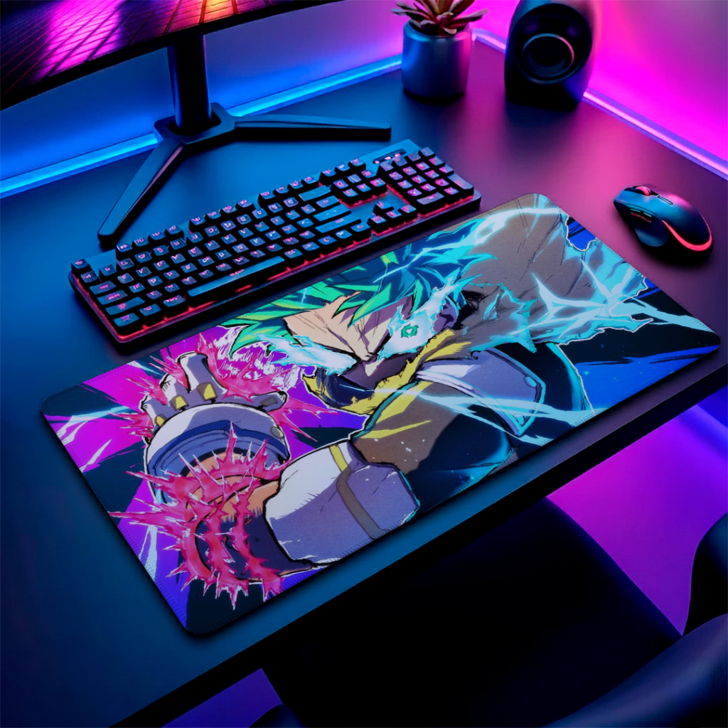 MousePad Speed Gamer Antiderrapante Bordas Costuradas Confortavel Liso Com Estampa De My Hero Academia Midoriya