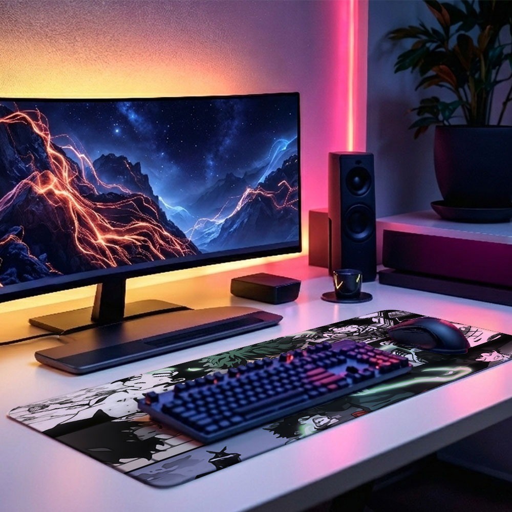 Mouse Pad Gamer 3 Tamanhos Tema MY HERO ACADEMI  04 Escritório Alta Qualidade