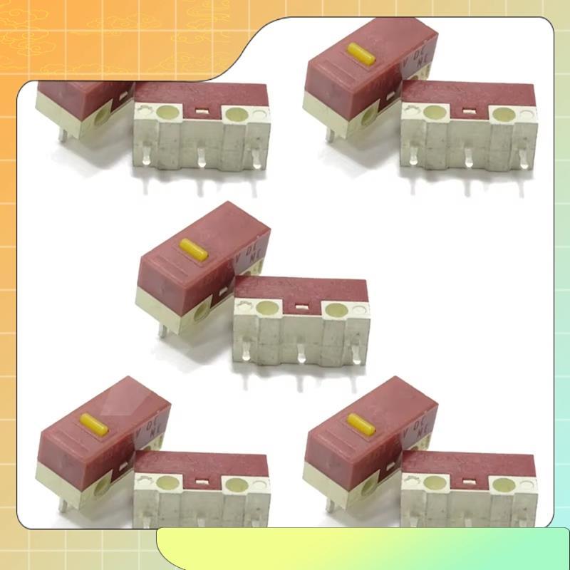 Microinterruptor Para Mouse HUANO 10Pcs 3 Pinos 20M Cliques Ponto Amarelo Micro-Muto Botão Conjunto De