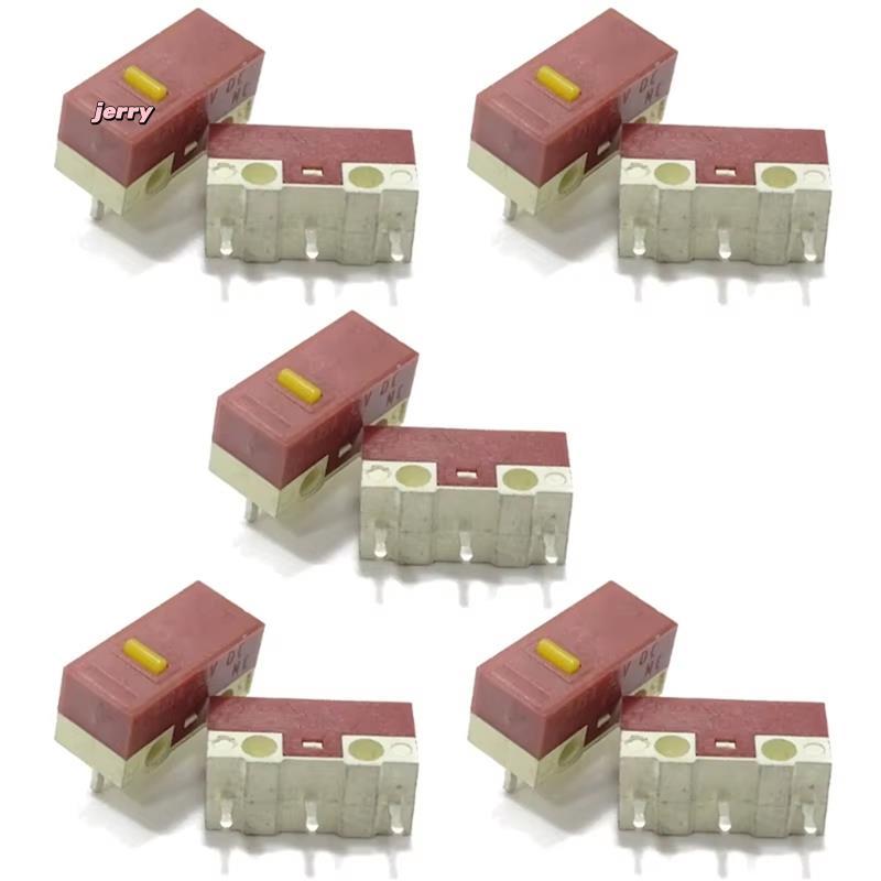 Conjunto De Microinterruptor 10 Peças Para Mouse HUANO 3 Pinos 20M Cliques Ratos Micro-Mudo Botão Ponto Amarelo
