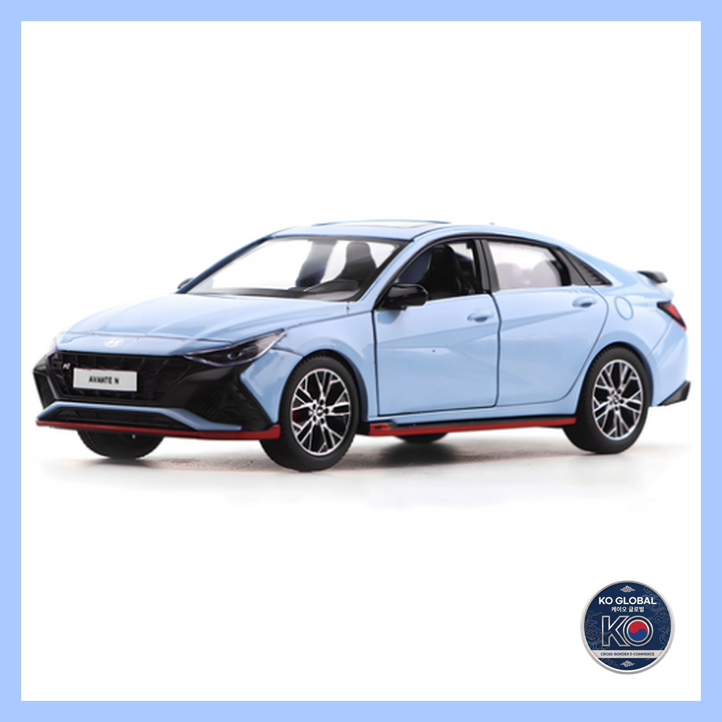 [Coréia] 🇰🇷 [hyundai] Mini Carro Fundido Avante N (Elantra) , Azul , 1 Unidade/Coreano
