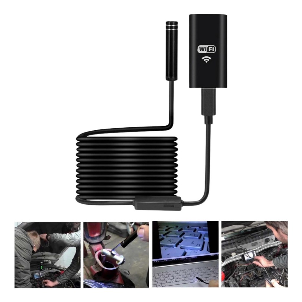Câmera Endoscópica USB para Android 5 m à Prova d’Água Inspeção Industrial Automotiva Tubo Canos Smartphone