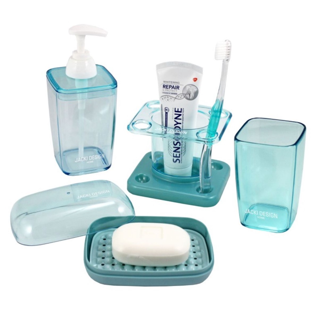 Kit De Banheiro 4 Peças Acessórios Lavabo Higiene Decoração