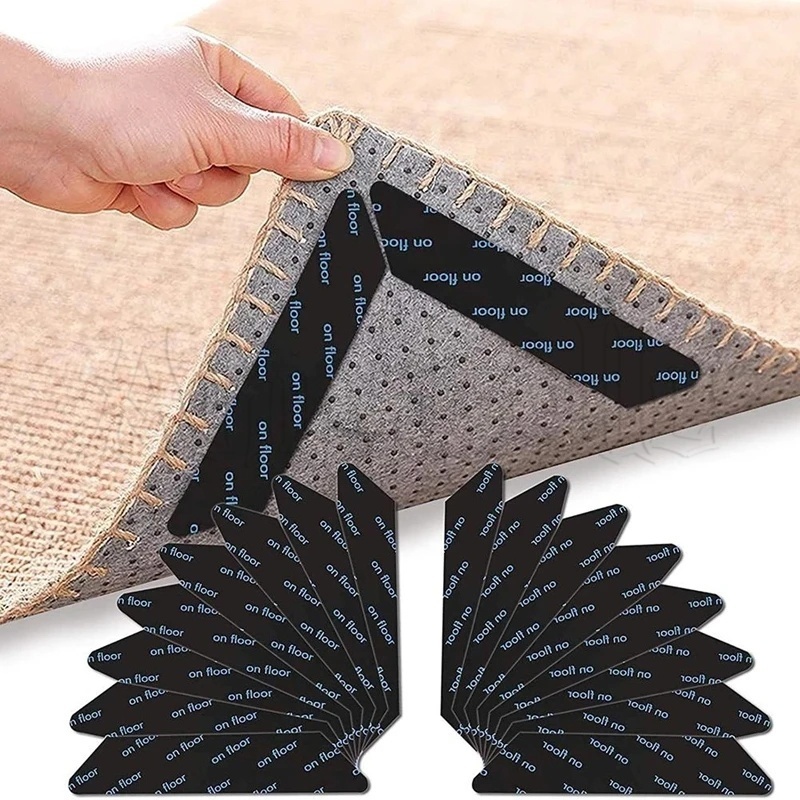 4/8/20Pcs Pack Tapete Antiderrapante Almofada De Alta Qualidade Para Cozinha Acessórios Sala De Estar Adesivo Fixo Trapezoidal Cantos Do Gripper Durable